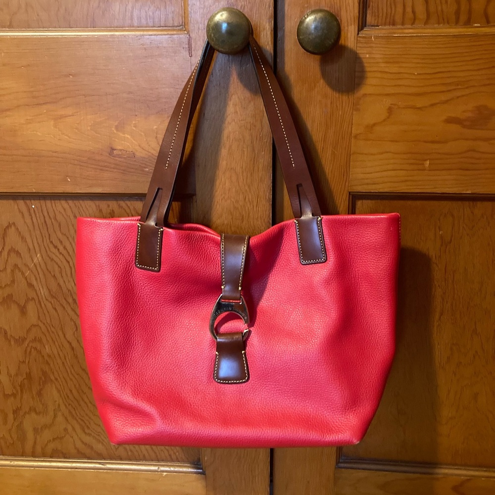 Dooney & Bourke Red Leather Tote Bag